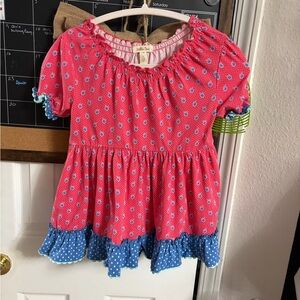 Matilda Jane Red and Blue Polka Dot Blouse